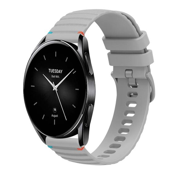 Per Xiaomi Watch S2 Cinturino in silicone ondulato punteggiato cucito da 22 mm (grigio)