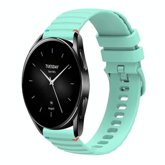 Per Xiaomi Watch S2 Cinturino in silicone ondulato punteggiato cucito da 22 mm (verde acqua)