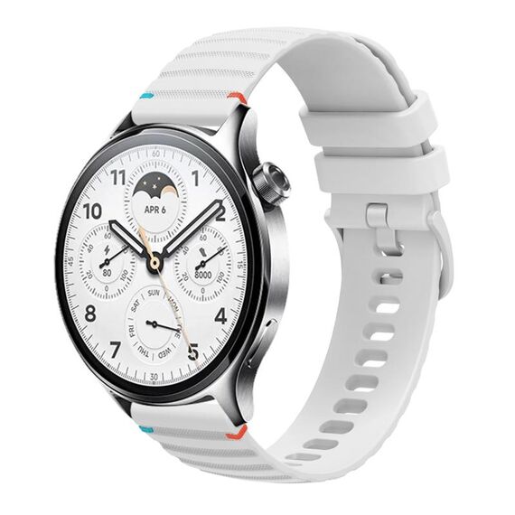 Per Xiaomi Watch S1 Pro Cinturino in silicone ondulato punteggiato cucito da 22 mm (bianco)