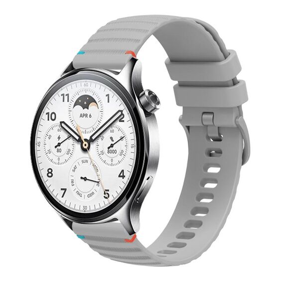 Per Xiaomi Watch S1 Pro Cinturino in silicone ondulato punteggiato cucito da 22 mm (grigio)
