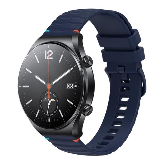 Per Xiaomi Watch S1 Cinturino in silicone ondulato punteggiato cucito da 22 mm (blu navy)