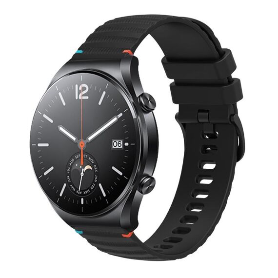 Per Xiaomi Watch S1 Cinturino in silicone ondulato punteggiato cucito da 22 mm (nero)