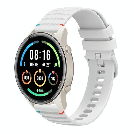 Per Xiaomi Watch Sport Wavy Dotted Stitched 22mm Cinturino in silicone (bianco)