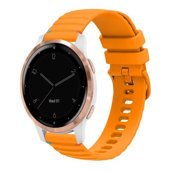 Per Garmin Vivoactive 4S Wavy Dots Stitched 18mm cinturino in silicone (giallo ambra)