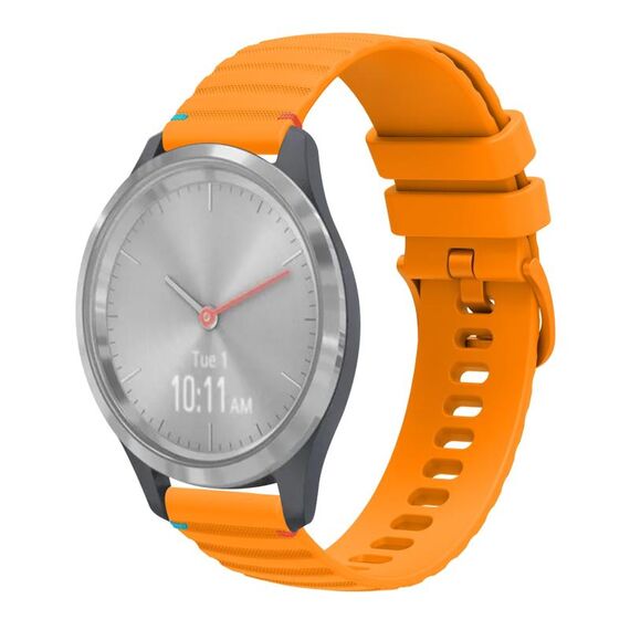 Per Garmin Vivomove 3S Wavy Dots Stitched 18mm cinturino in silicone (giallo ambra)