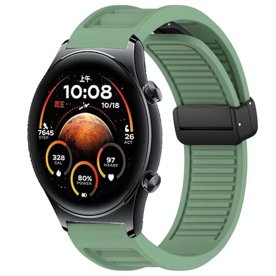 Per Honor Watch GS 4 Window Blind Magnetic Buckle 22mm Cinturino in silicone (verde pino)
