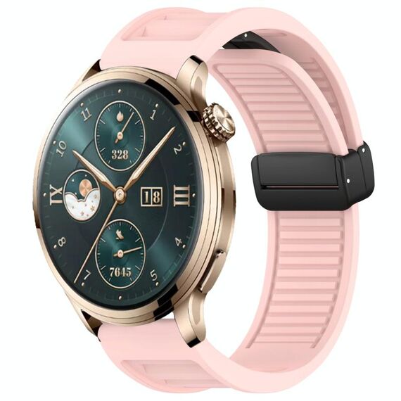 Per Honor Watch 4 Pro Window Blind Fibbia magnetica 22mm Cinturino in silicone (rosa)