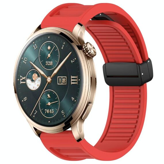 Per Honor Watch 4 Pro Window Blind Fibbia magnetica 22mm Cinturino in silicone (rosso)