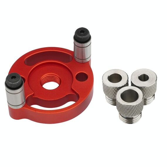 Localizzatore di punte per lavorazione del legno, autocentrante, per tassellatura, localizzatore di punte per perforazione, modello: con manicotto per trapano da 6/8/10 mm (nero)