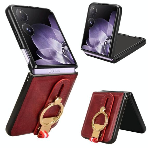 Per Xiaomi Mix Flip Wristband Custodia in pelle per telefono posteriore (rosso)