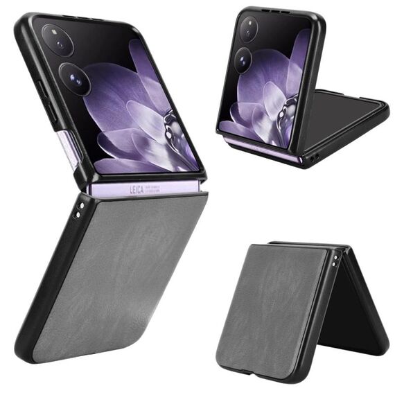 Per Xiaomi Mix Flip Litchi Texture Back Cover Custodia per telefono (grigio)