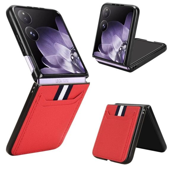 Per Xiaomi Mix Flip Litchi Texture Card Slots Back Cover Custodia per telefono (rosso)