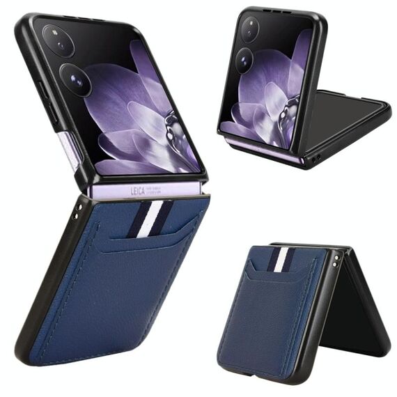 Per Xiaomi Mix Flip Litchi Texture Card Slots Back Cover Custodia per telefono (blu)