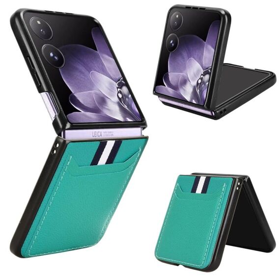 Per Xiaomi Mix Flip Litchi Texture Card Slots Back Cover Custodia per telefono (verde)