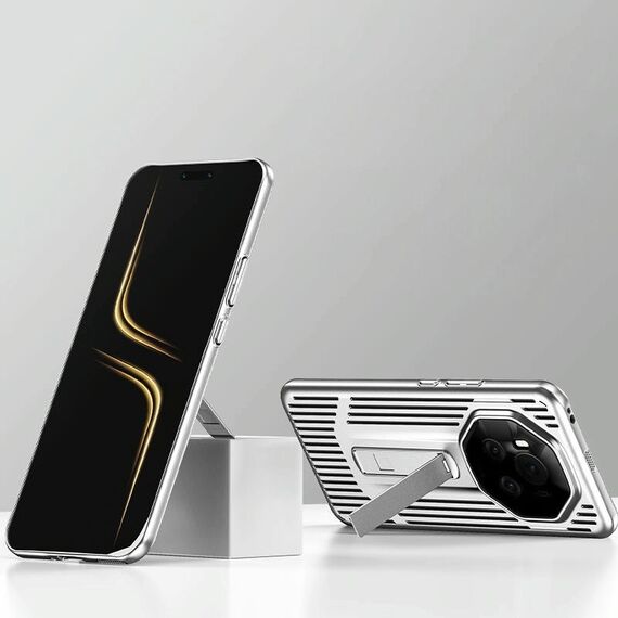 Custodia per telefono con supporto di raffreddamento straordinario For Honor Magic6 (argento bianco)