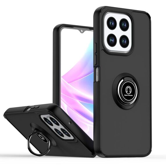 Per Honor X6b Q Shadow 1 Series TPU Hybrid PC Phone Case con anello (nero + nero)