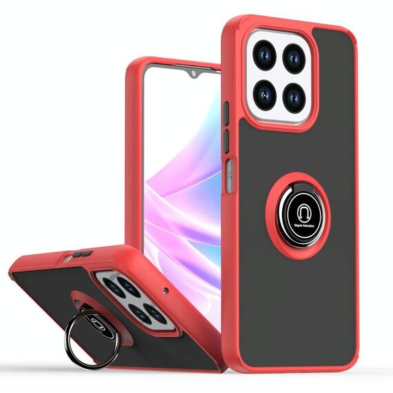 Per Honor X6b Q Shadow 1 Series TPU Hybrid PC Custodia per telefono con anello (rosso)