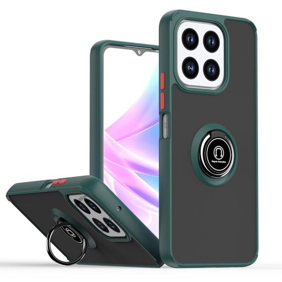 Per Honor X6b Q Shadow 1 Series TPU Hybrid PC Phone Case con anello (verde scuro)