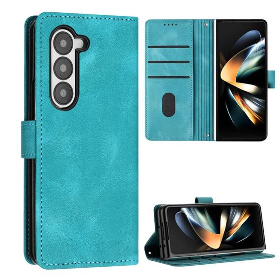 Per Samsung Galaxy Z Fold6 Dream Triangle Custodia pieghevole in pelle con cordino (verde)