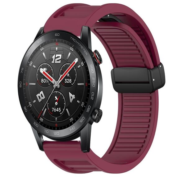 Per Honor Watch GS 3i Window Blind Magnetic Buckle 22mm Cinturino in silicone (rosso vino)