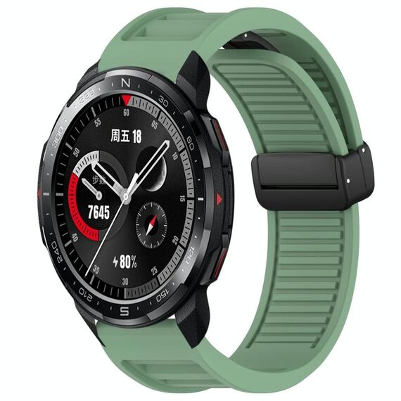 Per Honor Watch GS Pro Window Blind Fibbia magnetica 22mm Cinturino in silicone (verde pino)