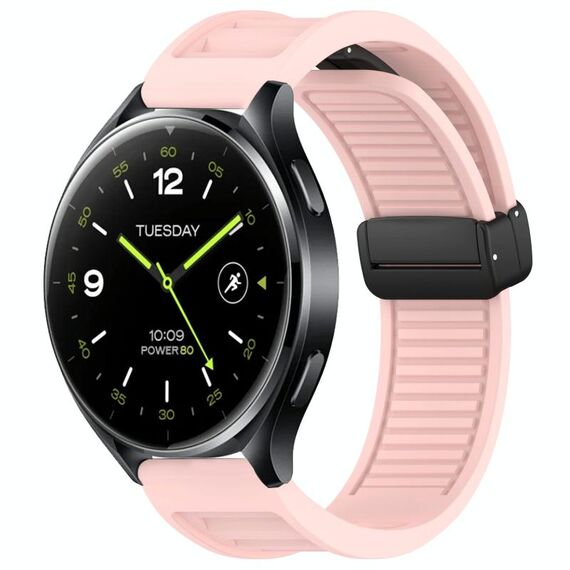 Per Xiaomi Watch 2 Window Blind Fibbia magnetica 22mm Cinturino in silicone (rosa)