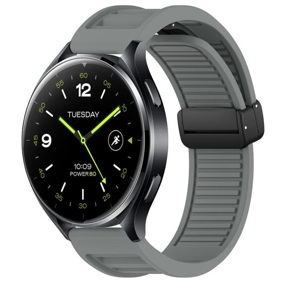 Per Xiaomi Watch 2 Window Blind Fibbia magnetica 22mm Cinturino in silicone (grigio scuro)