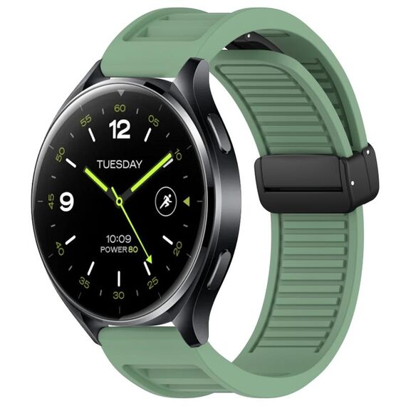 Per Xiaomi Watch 2 Window Blind Fibbia magnetica 22mm Cinturino in silicone (verde pino)