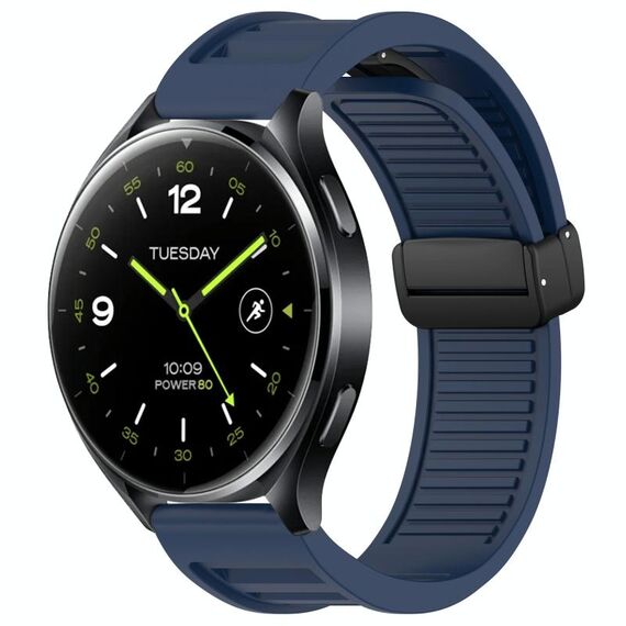 Per Xiaomi Watch 2 Window Blind Fibbia magnetica 22mm Cinturino in silicone (blu notte)
