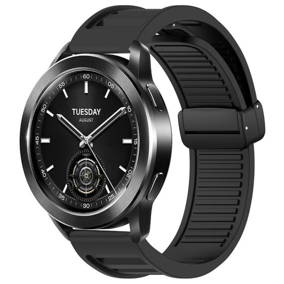 Per Xiaomi Watch S3 Window Blind Fibbia magnetica 22mm Cinturino in silicone (nero)