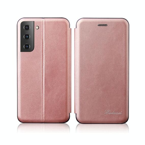 Per Samsung Galaxy S23 5G Custodia in pelle magnetica con trama retrò (rosa)