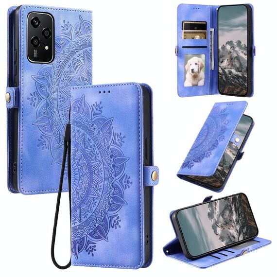 Custodia per telefono in pelle goffrata Totem Global Skin Feel per Honor 200 Lite (viola)
