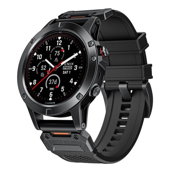 Per Garmin Fenix ​​7X cinturino in gomma con fibbia in acciaio a sgancio rapido (nero)