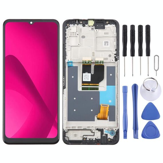 Per T-Mobile Revvl 7 5G TMRV075G Schermo LCD Digitizer Assemblaggio Completo con Telaio (Nero)