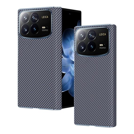 Per Xiaomi MIX Fold 4 Custodia per telefono con cerniera in fibra di carbonio (grigio)