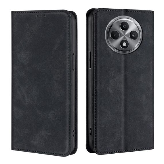 Per OPPO Reno12 F 5G Custodia in pelle magnetica Skin Feel (nera)