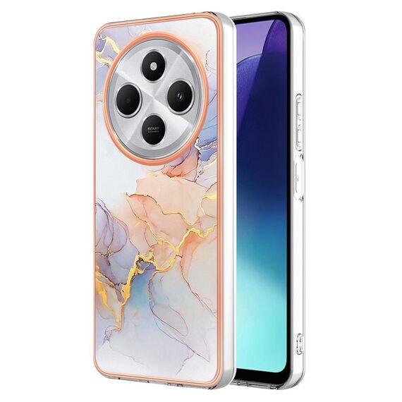 Per Redmi 14C 4G Custodia per telefono in TPU IMD galvanica (marmo bianco)