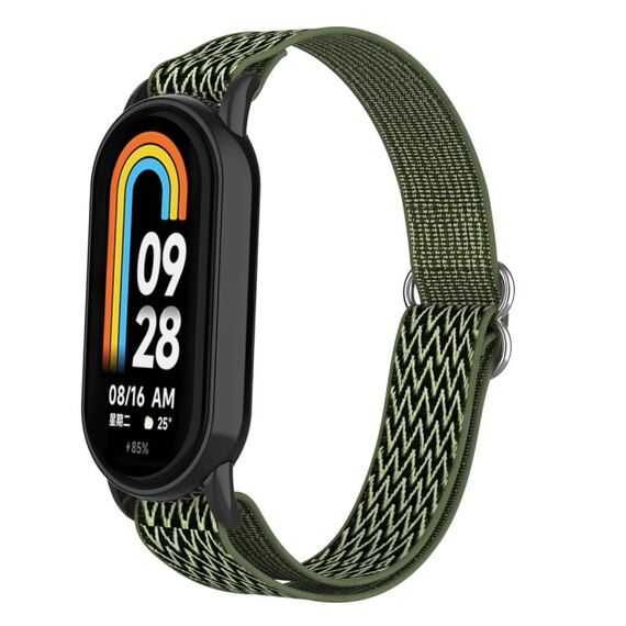 Per Xiaomi Smart Band 9/8 Cinturino in nylon elastico con spina in plastica (verde brillante)