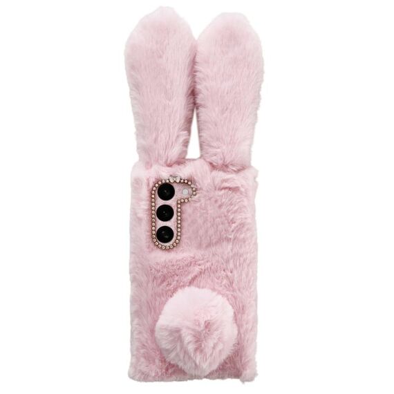 Per Samsung Galaxy S23 5G Custodia per telefono in TPU con simpatico coniglio di peluche (rosa)