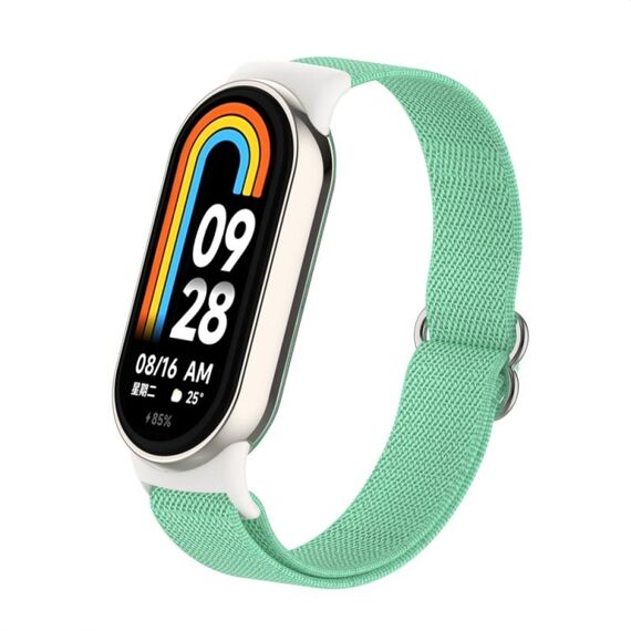 Per Xiaomi Smart Band 9/8 Cinturino per orologio in nylon elastico semplice con spina in plastica (blu mare)