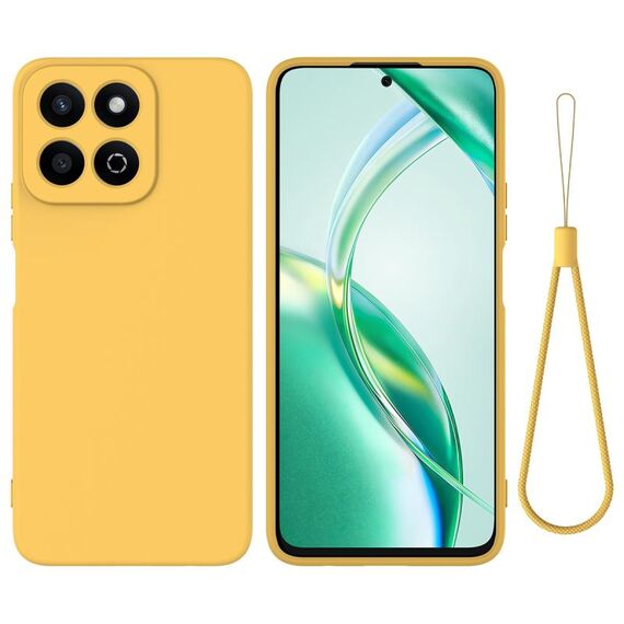 Per Honor X7c / Play 200 Plus Custodia antiurto in silicone liquido color puro (giallo)