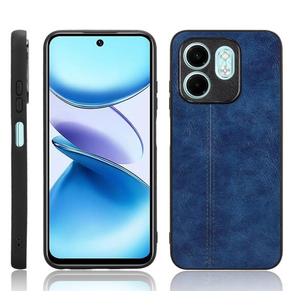 Per Infinix Hot 50i / Smart 9 Custodia per telefono con motivo a mucca e cuciture (blu)