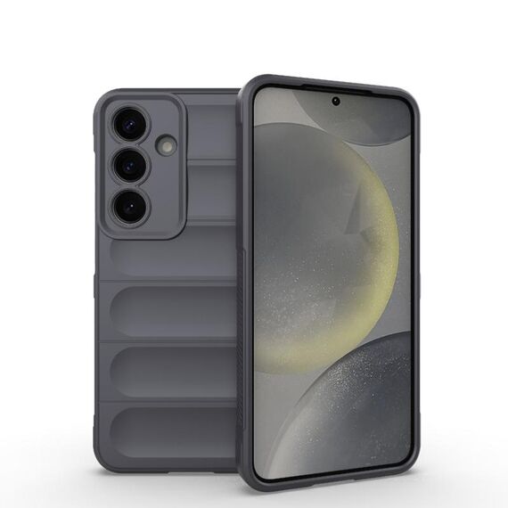 Per Samsung Galaxy S25 5G Magic Shield TPU + custodia in flanella (grigio scuro)