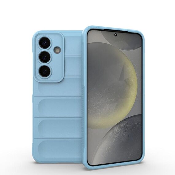Per Samsung Galaxy S25 5G Magic Shield TPU + custodia in flanella per telefono (azzurro chiaro)