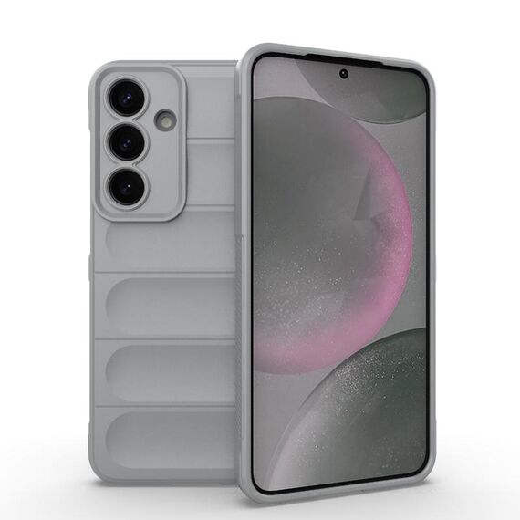Per Samsung Galaxy S25+ 5G Magic Shield TPU + Custodia in flanella per telefono (grigio)
