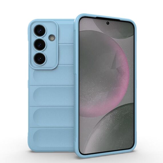 Per Samsung Galaxy S25+ 5G Magic Shield TPU + Custodia in flanella per telefono (azzurro chiaro)