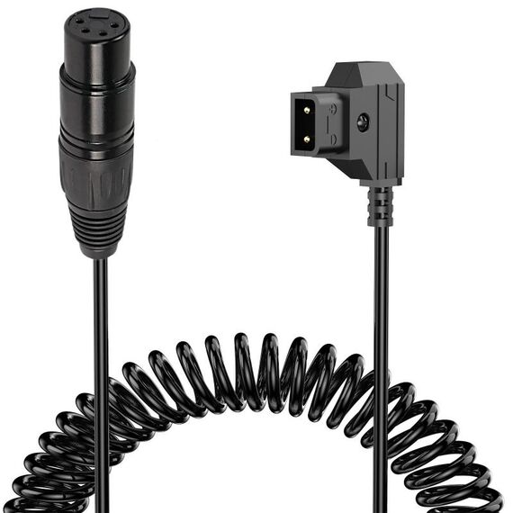 Cavo adattatore a spirale per monitor della telecamera D-Tap a XLR 4 pin, lunghezza: 1,5 m (nero)