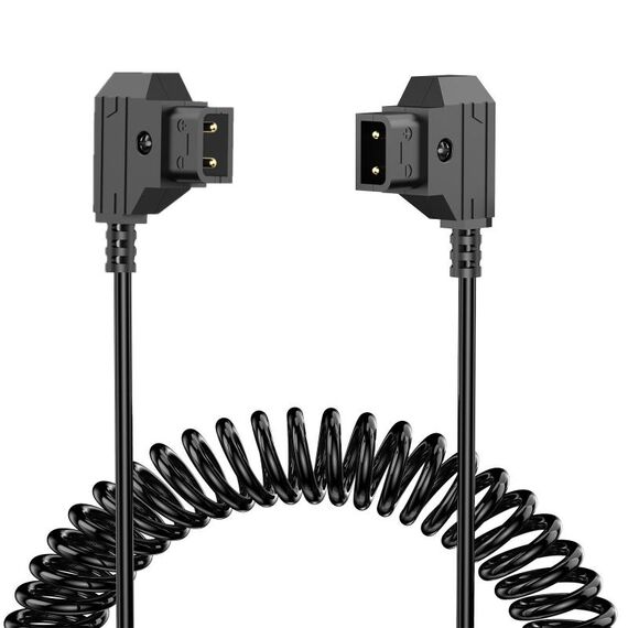 Cavo di prolunga adattatore a spirale per telecamera Anton Bauer V-mount D-Tap maschio a D-Tap maschio, lunghezza: 1,5 m (nero)