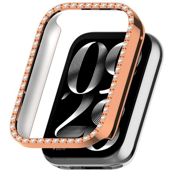 Per Xiaomi Smart Band 9 Pro Diamond PC Half Coverage Watch Custodia protettiva (oro rosa)