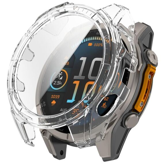 Per Garmin Fenix ​​8 MIP 47mm Solar Scale Pellicola temperata Cassa per orologio PC integrata (colore trasparente)